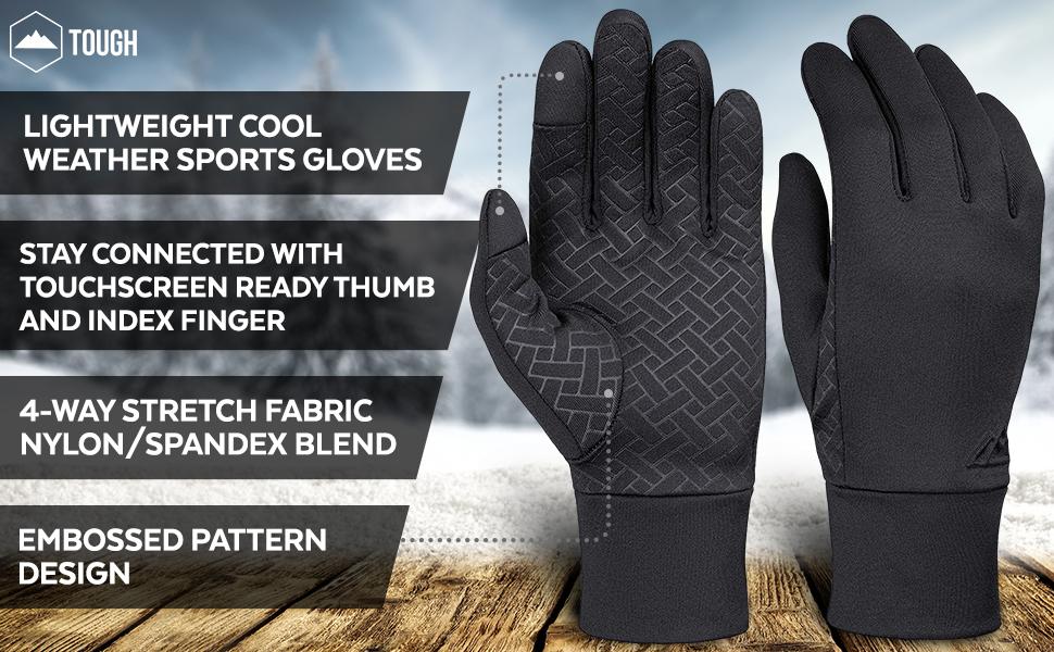 Теплі терморукавички з сенсорним екраном для зими - чорні вставки для рукавичок, підходять для SMS, їзди на велосипеді, водіння авто для чоловіків та жінок - тонкі, легкі, XL