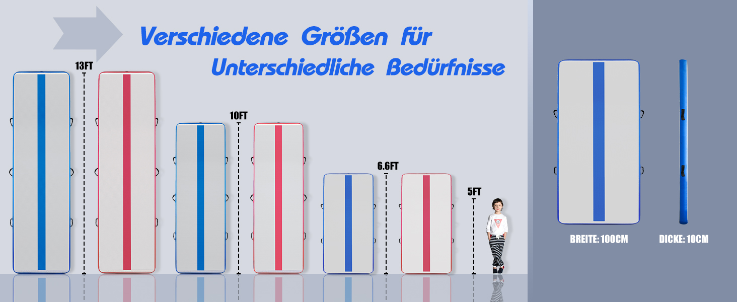Надувний килимок для гімнастики Tuxedo Airtrack Mat 2M/3M/4M, 10 см, з електропомпою, для дому/залу/черепліки/йоги