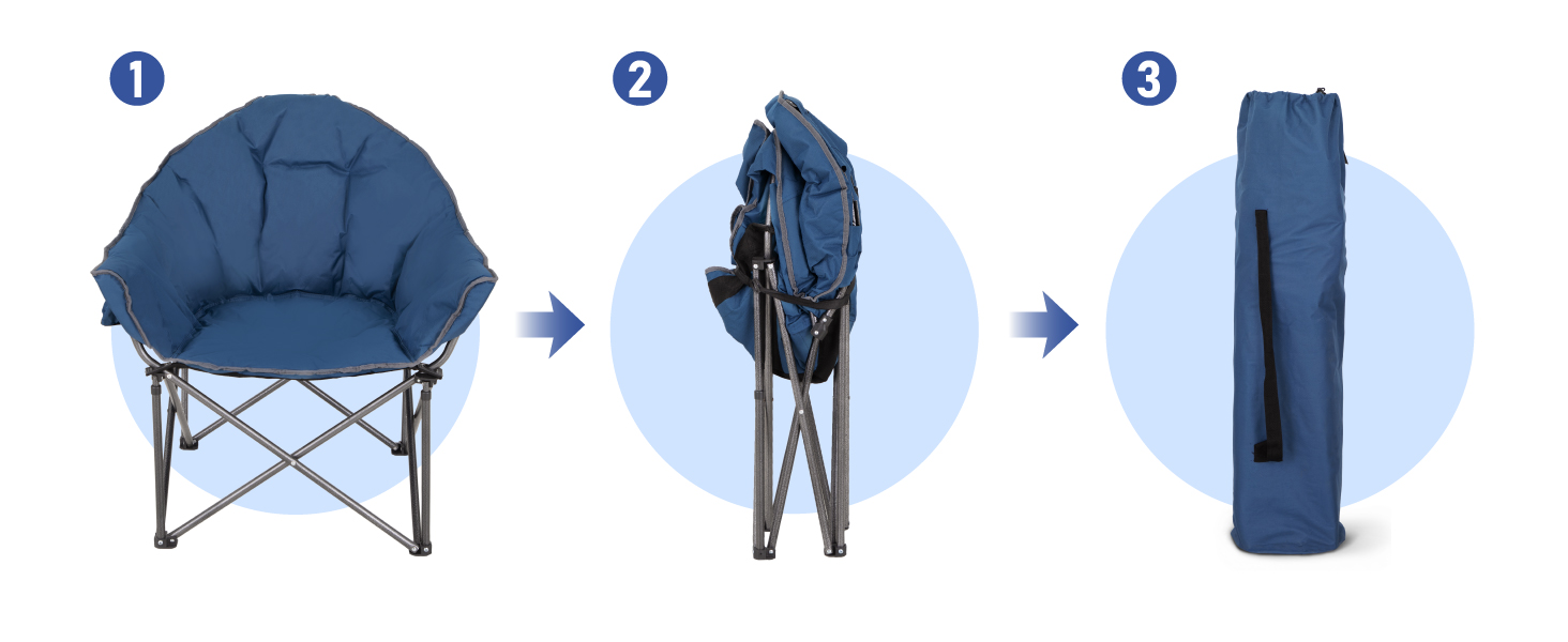 Крісло для кемпінгу High Point Sports Moon Chair XXL: широке, розкладне, до 150 кг, для відпочинку на природі та вдома