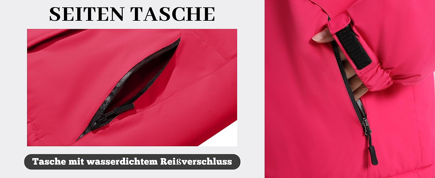 Жіноча зимова куртка MAGCOMSEN: тепла флісова парка, софтшелл для сноуборду та гірськолижного спорту, рожевого кольору, водонепроникна та вітрозахисна