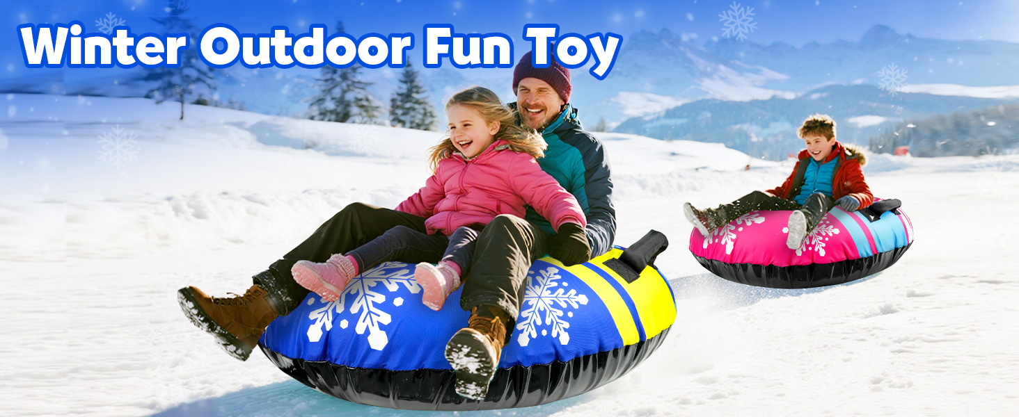 Надувний сніговий санки ZMLM, 120 см, для дорослих та дітей, міцний, з канвасом, зимові розваги для сім'ї