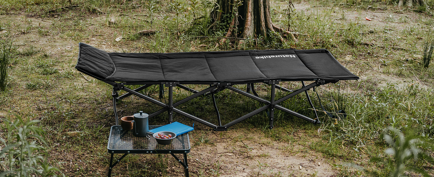 Розкладне ліжко для кемпінгу Naturehike з подушкою, 190x70x48 см, з утеплювачем, до 150 кг, портативне