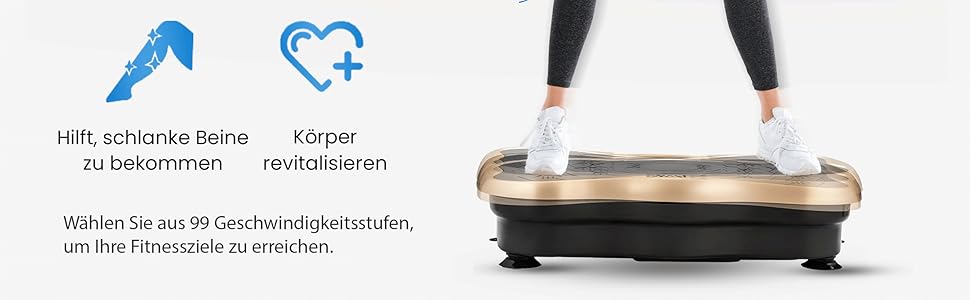 Вібраційна платформа Gymtek для фітнесу вдома, 99 режимів, 5 програм, сенсорний екран – для схуднення, спалювання жиру та зміцнення м'язів