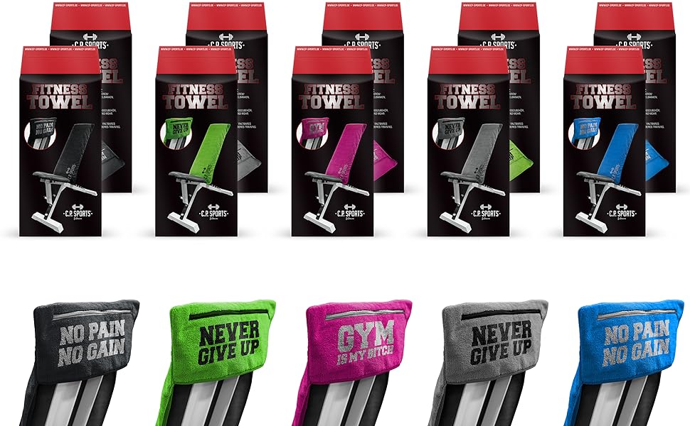 Рушник для фітнесу C.P. Sports: мікрофібра, фіксація, кишеня, для занять у спортзалі, тренувань, м'який, великий, для жінок та чоловіків, 5 кольорів