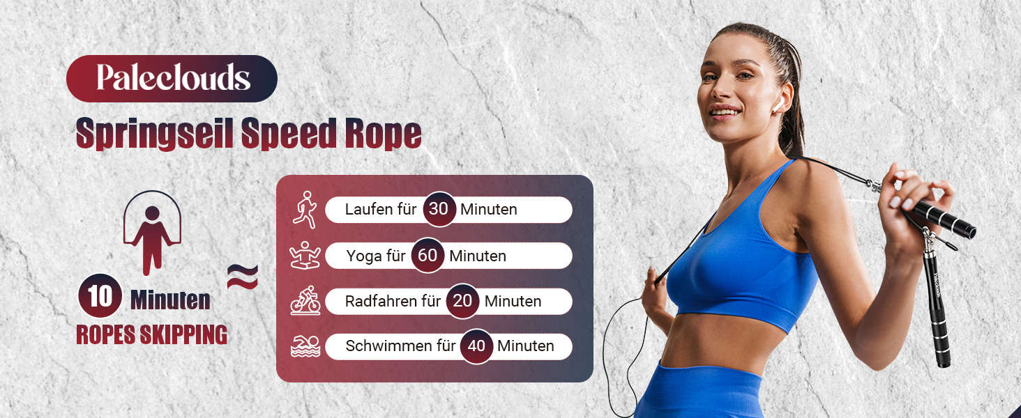 Стрибкове канат Springseil Speed Rope для фітнесу, боксу та MMA. Регульоване канат 300см з алюмінієвою ручкою та системою подвійного підшипника. Включає постер з тренуваннями. Чорний колір.