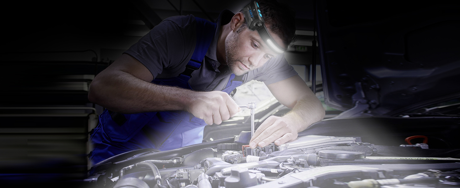 LED налобний ліхтар з акумулятором, 2 шт., кут огляду 230°, 7 режимів, супер яскравий, 2600 mAh, 22 години роботи, датчик, червоне світло, водонепроникний, легкий, для бігу, кемпінгу, походів, чорний