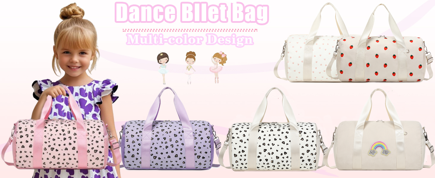 Сумка для балету для дівчаток, танцювальна сумка, дитяча сумка з дизайном полуниці, спортивна сумка для дівчаток, дитяча сумочка