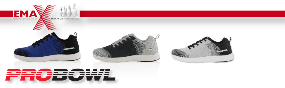 Боулінг-шоу EMAX Pro Bowl - Taktika для чоловіків, жінок та юніорів. Чорно-білі боулінг-шоу, розмір 38,5-46 (EU)