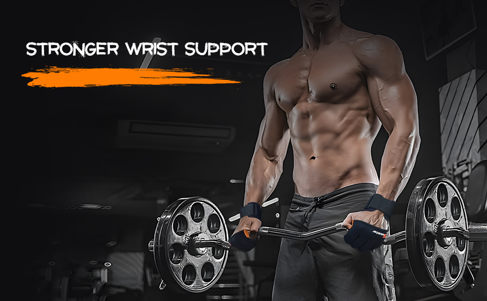 Фитнес рукавички SueStar для силових тренувань з підтримкою зап'ястя, повний захист долоні та силіконовими накладками, для важкої атлетики, станової тяги та вправ