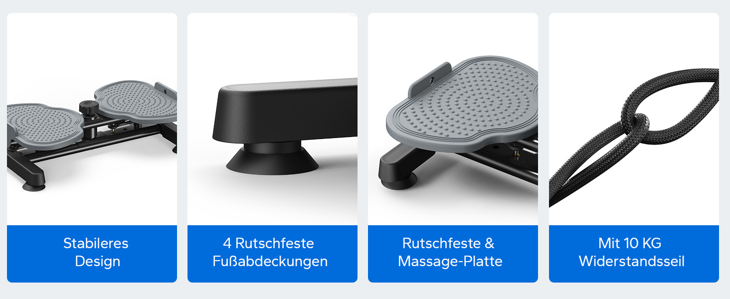 MERACH Диск для скручування тазу, тренажер для пресу з 2 еластичними стрічками, для тонкої талії та силових вправ, до 136 кг, безшумний, сірий