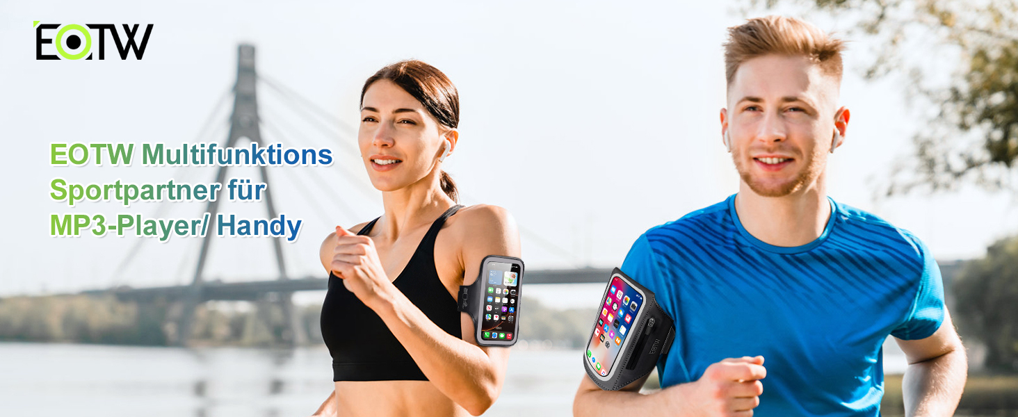Спортивний браслет EOTW для телефону та AirPods: зручна фіксація на руці, сумісний з iPhone, Galaxy та MP3-плеєрами (5.5'-6.0')