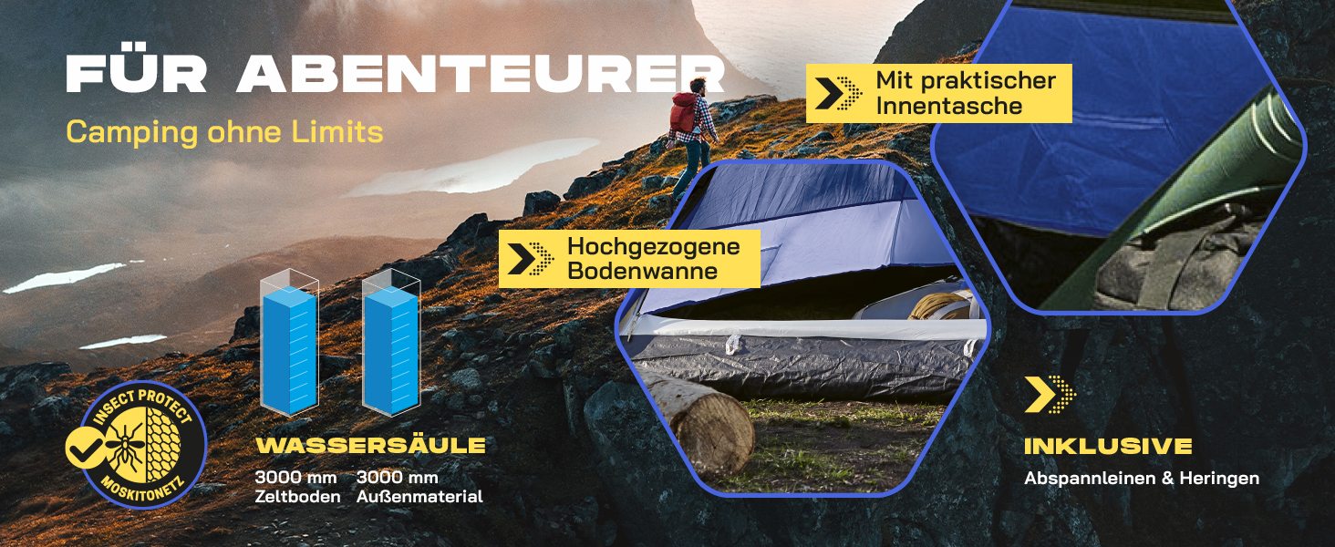 Намет Lumaland Outdoor Pop Up Kuppelzelt для кемпінгу, подорожей та фестивалів (2-3 особи), сірий