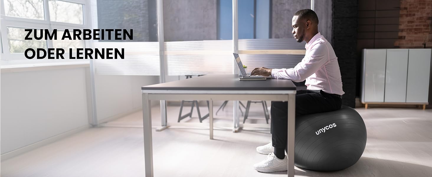 Фітбол Unycos 55/65/75 см: фітнес, йога, баланс, пілатес | з насосом, анти-burst, BPA-Free