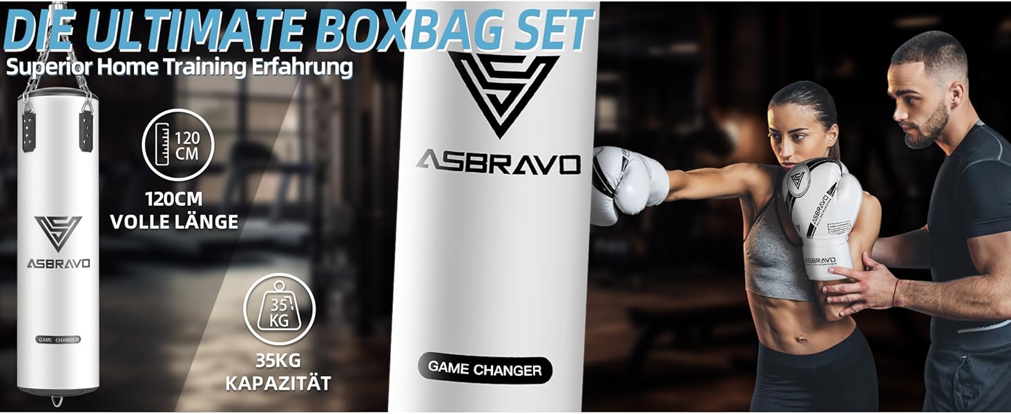 Боксерський мішок ASBRAVO для дорослих, 4 фути, PU, 12oz, комплект з рукавичками для MMA, муай-тай, кікбоксингу, тренувань вдома, бойових мистецтв (порожній), чорний