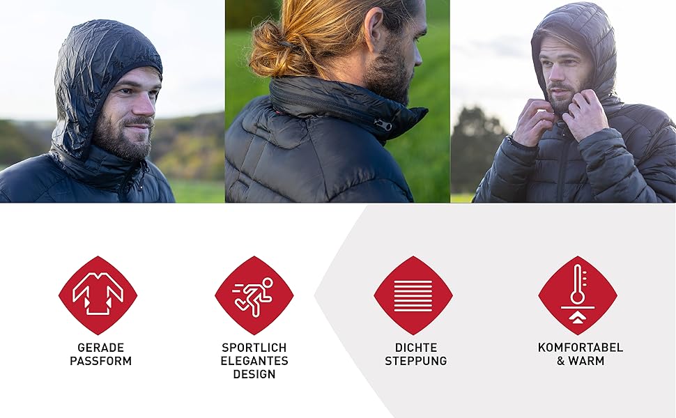 Чоловіча куртка Höhenhorn Balmhorn: перехідна, степкова з капюшоном, колір - Midnight Black, розмір XL