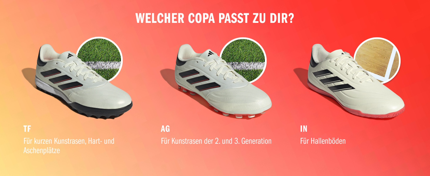 Дитячі футбольні бутси Adidas Copa Pure 2.4 для унісекс, 24 EU, кольори: Ivory, Core Black, Solar Red