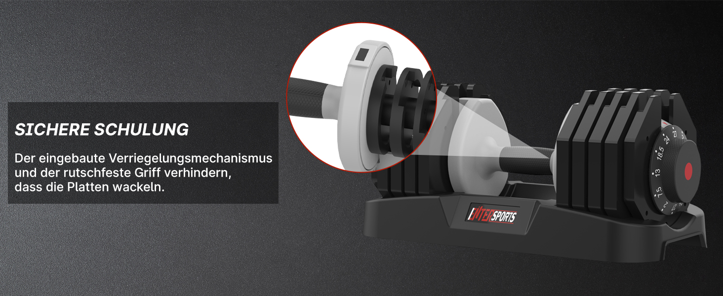 Регульовані гантелі EnterSports 12/18/27 кг з неслизькими ручками для дому, офісу, фітнес-залу. Комплект 27 кг