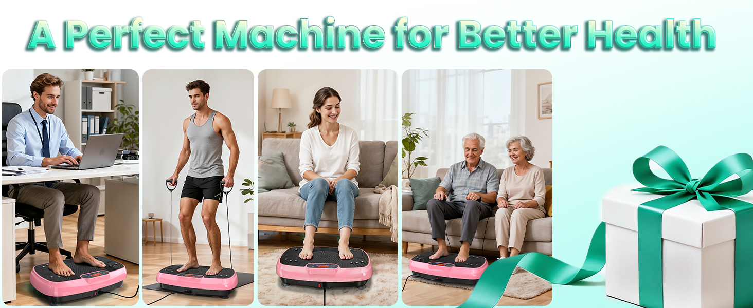 Віброплатформа для фітнесу з подвійними моторами, 160 кг, рожева. Для схуднення, тренування всього тіла та нарощування м'язів.