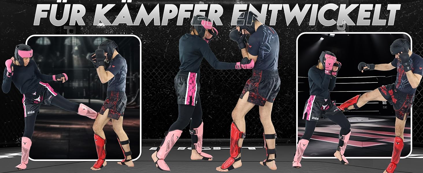 Захист для ніг Mytra Fusion, Наколінник для боксу, ММА, Муай Тай, Марціальні мистецтва, Рожевий, S/M