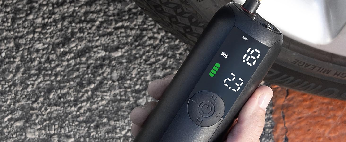 Електричний насос для велосипеда Woowind LP1: швидке накачування, 150 PSI, LCD-дисплей, LED-ліхтар