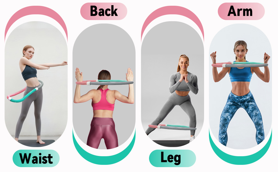 Hula Hoop для дорослих 1.2 кг, обтяжений фітнес-обруч з розбірною конструкцією. М'який обруч для дому, спортзалу, школи. (Для досвідчених)