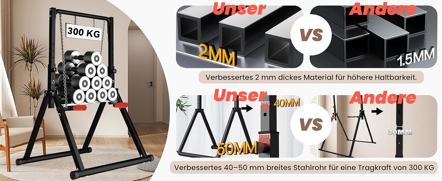 Стійка для віджимань та підтягувань DOBESTS - багатофункціональний фітнес-тренажер, регульована висота, чорний