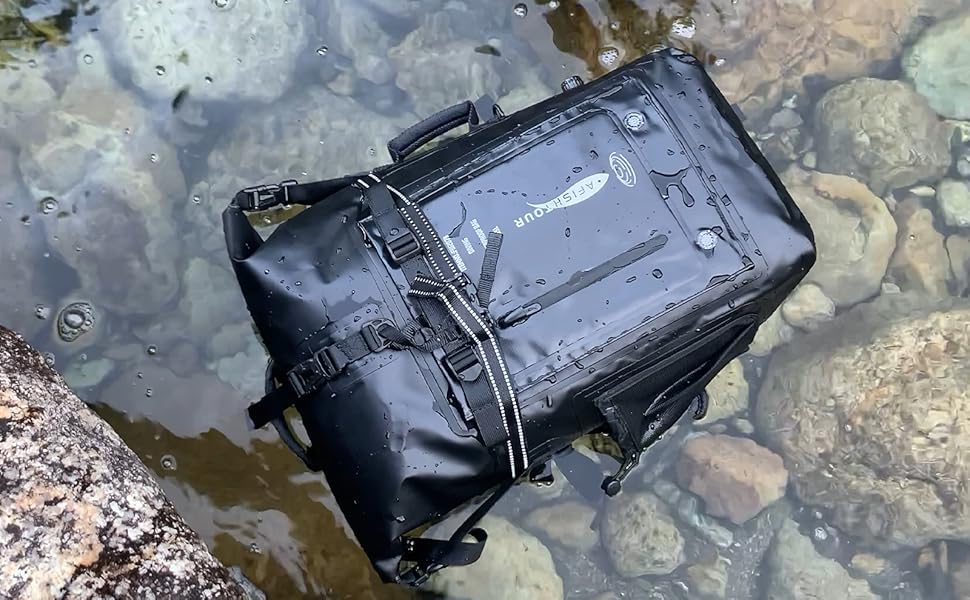Водонепроникний рюкзак 35L для каякінгу, рафтингу та пляжу (Чорний)