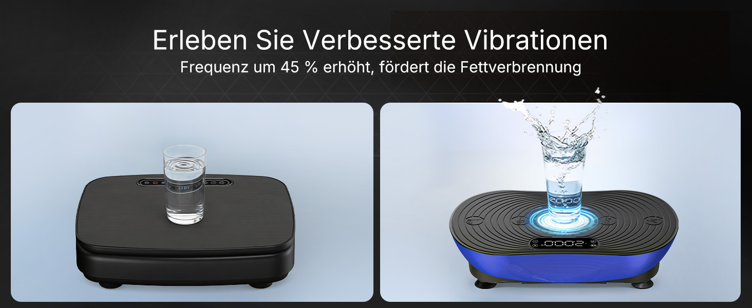 Вібраційна платформа MERACH для тренувань та формування тіла, 99 рівнів швидкості, Bluetooth-динамік, LED-сенсорний екран, еластичні шнури (блакитна)