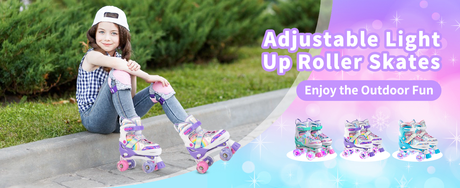 Роликові ковзани SULIFEEL Rainbow Unicorn для дітей з підсвічуванням, розмір S (28-31 EU)