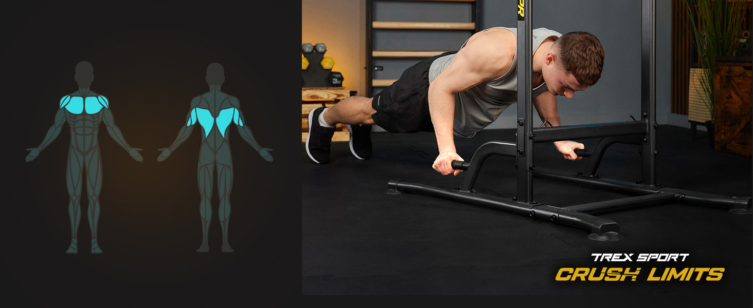 TREX SPORT Power Tower TX-150PR: турнік, бруси та силовий комплекс | Фітнес-станція до 150 кг