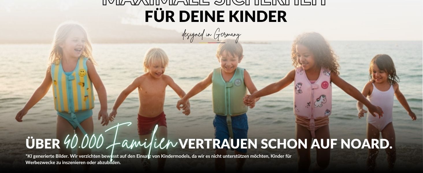 Дитячий жилет для плавання NOARD | Безпечний жилет для навчання плаванню | 15-30 кг, 2-6 років | Сертифікований EN 13138-1:2021