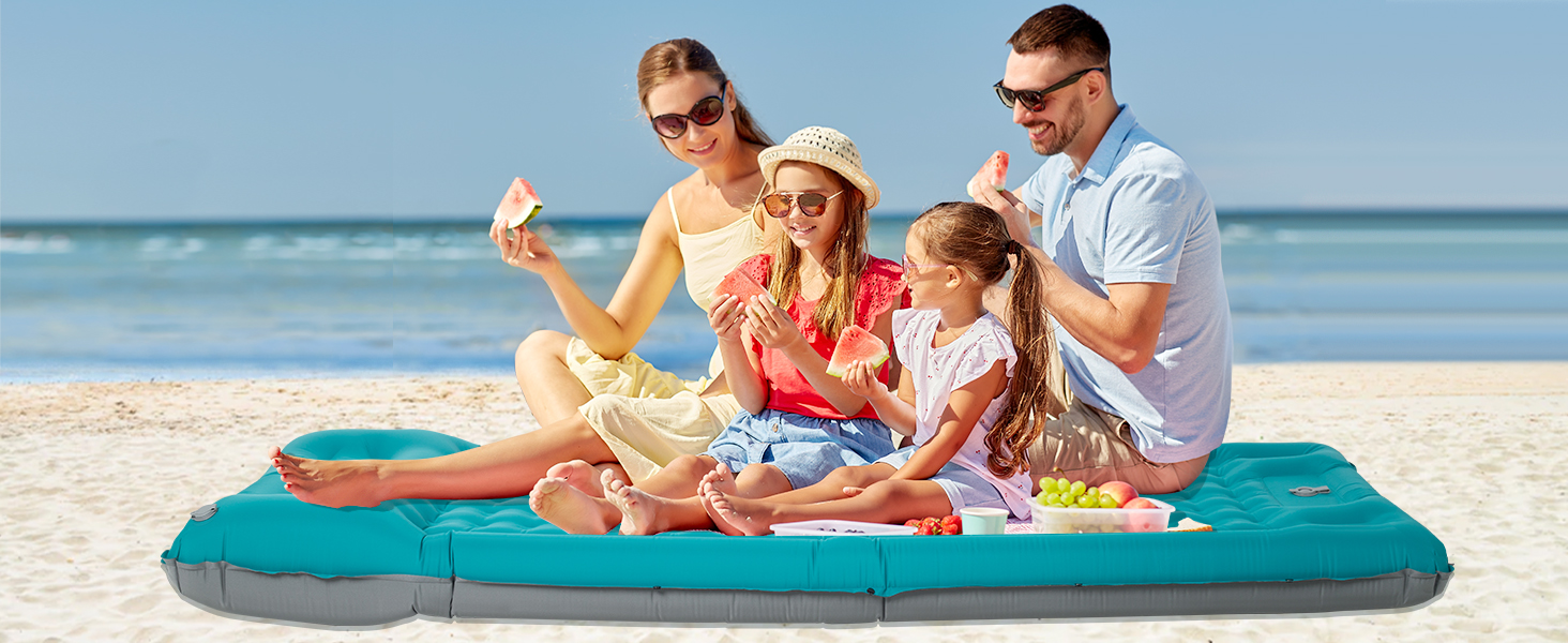 Надувний килимок для кемпінгу Haksimey Isomatte: самонадувний, 72x200 см, 12 см товщина, з подушкою та насосом. Ідеально для відпочинку на природі, в походах, на пляжі та в наметі.