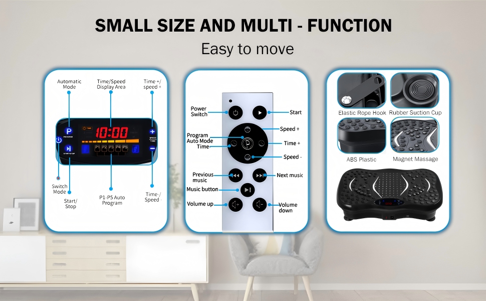 Вібраційна платформа для тренувань, покращена модель 2025 року, для лімфодренажу, 120 швидкостей, вантажопідйомність 204 кг, для чоловіків та жінок