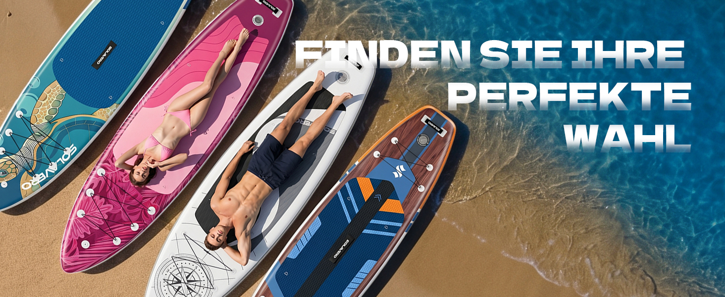 SUP дошка Solavero надувна з аксесуарами для початківців та сімей, 323x83x15 см, до 200 кг, з EVA покриттям та компасом