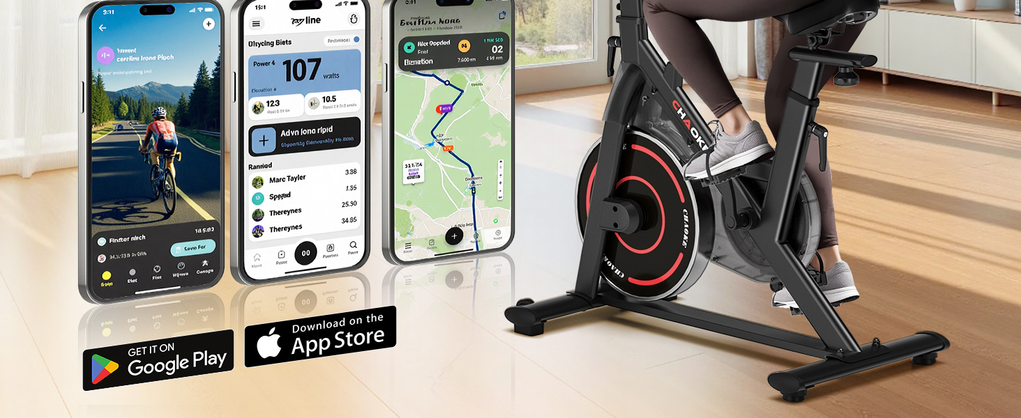 Hometrainer CHAOKE з LCD-монітором: тихе кардіотренування вдома, до 150 кг, чорно-синій