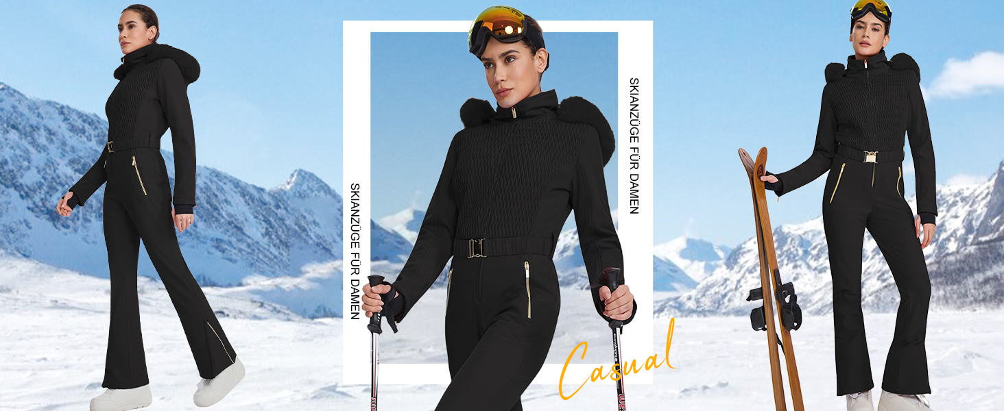 Жіночий гірськолижний комбінезон HOTIAN: водонепроникний, вітронепроникний, теплий, з капюшоном, рожевий