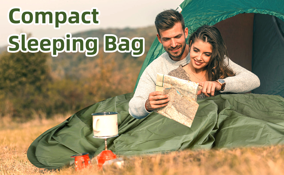 Легкий літній спальний мішок, 680г, 190 x 75 см, компактний, для кемпінгу
