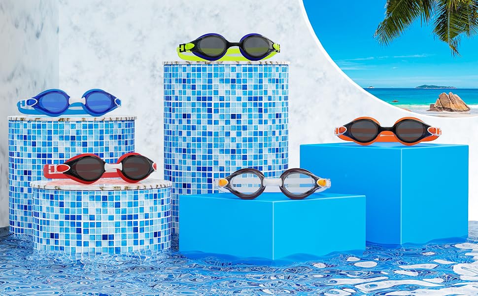 Маска для плавання Schwibrille унісекс, антизапітніюча, водонепроникна, з UV-захистом (M, блакитна)