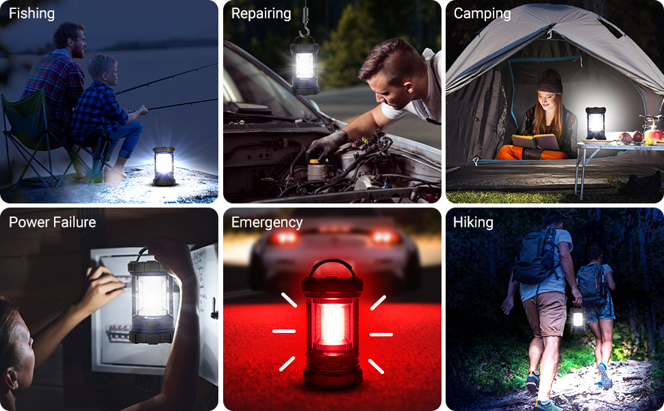 Ліхтар кемпінговий LED, 3200LM, Power Bank 4600mAh, 5 режимів, регулювання яскравості, Navy Blue