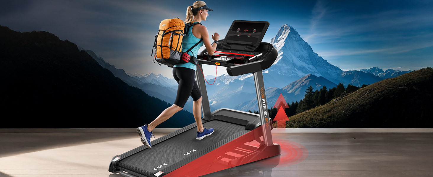 Біговий тренажер CharonFit T800: складний, потужний, до 160 кг, 20 км/год, з монітором, для дому