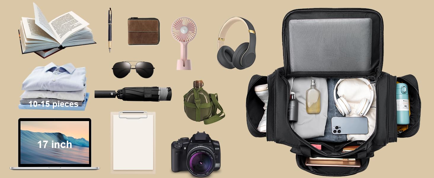 Спортивна сумка для подорожей BAGZY 70 л, велика водонепроникна дорожня сумка для залу, кемпінгу та відпустки, чорна