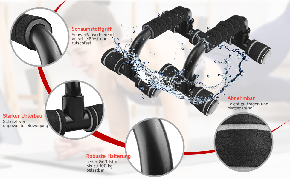 Набір гантелей для віджимань Flintronic (2 шт), неслизькі ручки для тренування м'язів та сили #3 Темно-сірий