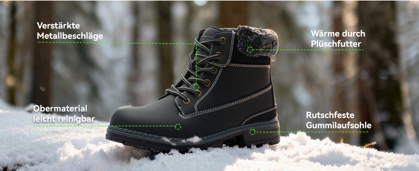 Черевики для ходьби ANJOUFEMME для жінок, зимові черевики, водонепроникні та теплі, для активного відпочинку, трекінгу та зимового хайкінгу, 40 EU, колір: бежевий з хутром