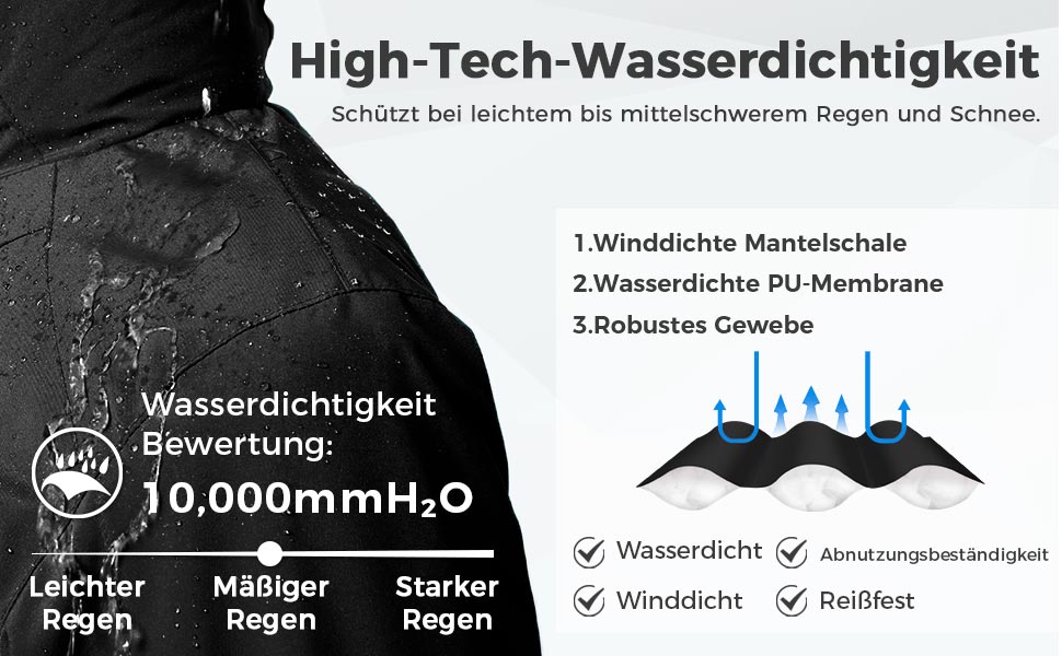 Жіноча зимова куртка Wantdo для катання на лижах, сноуборді, туризму. Тепла флісова куртка з капюшоном, вітрозахисна, з підкладкою, колір: блакитний