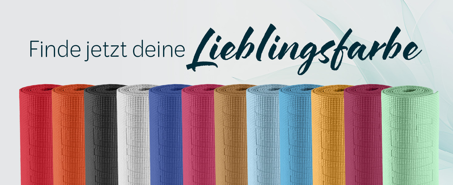 Килимок для йоги та фітнесу, 183 x 61 x 0,4 см, Navyblue (темно-синій) | Килимок для занять йогою, пілатесом, спортом | Звукоізоляційний, нековзний, міцний