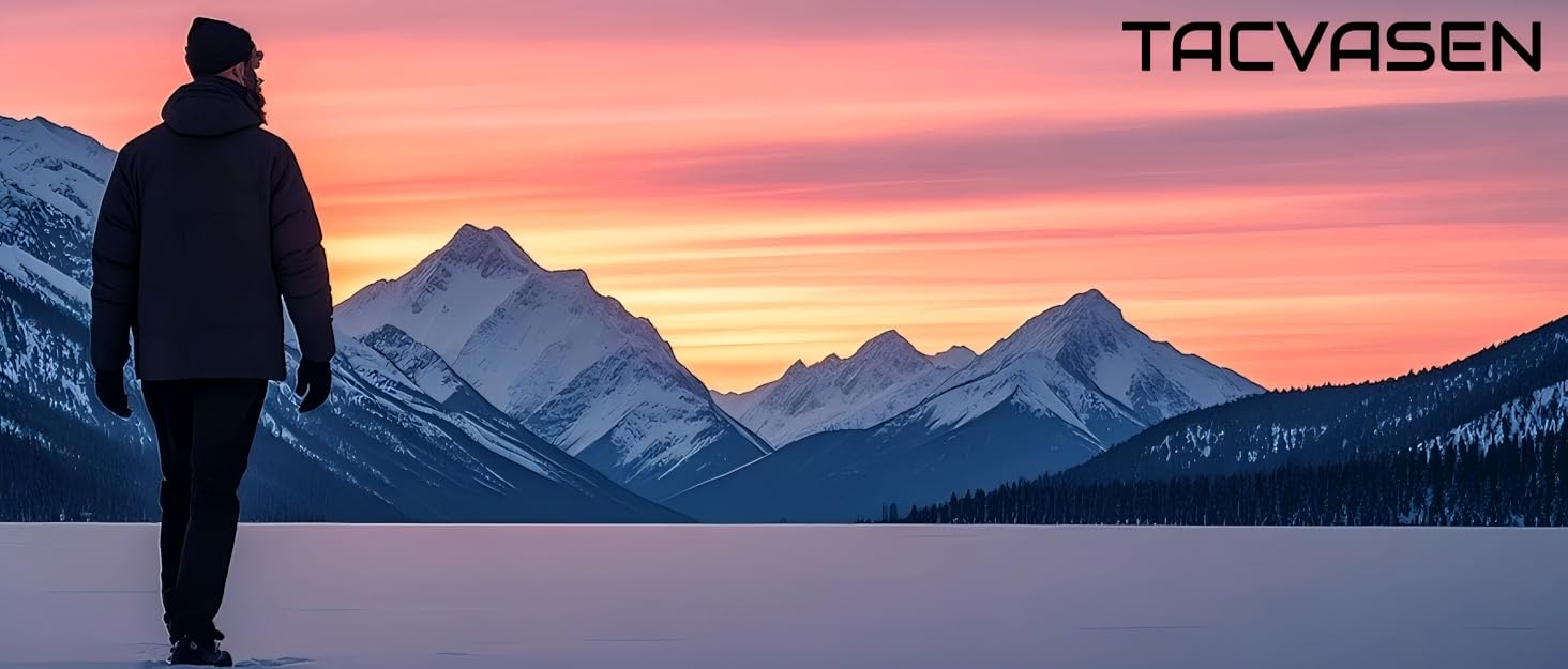 Чоловіча зимова куртка TACVASEN: водонепроникна, вітронепроникна, з капюшоном, чорна, 3XL