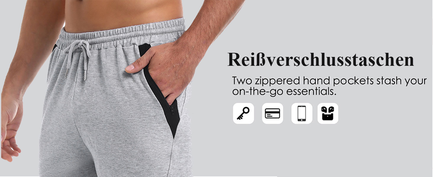 Чоловічі літні спортивні шорти Activewear з бавовни, легкі повсякденні шорти-джогери з кишенями на блискавці, сірі, розмір L