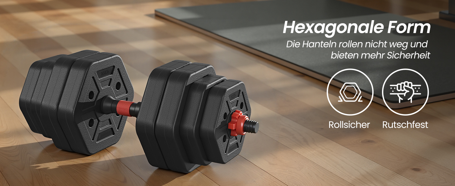 Набір гантелей SONGMICS з підключенням, шестигранна форма, 10-40 кг, для фітнесу та силових тренувань вдома та в залі