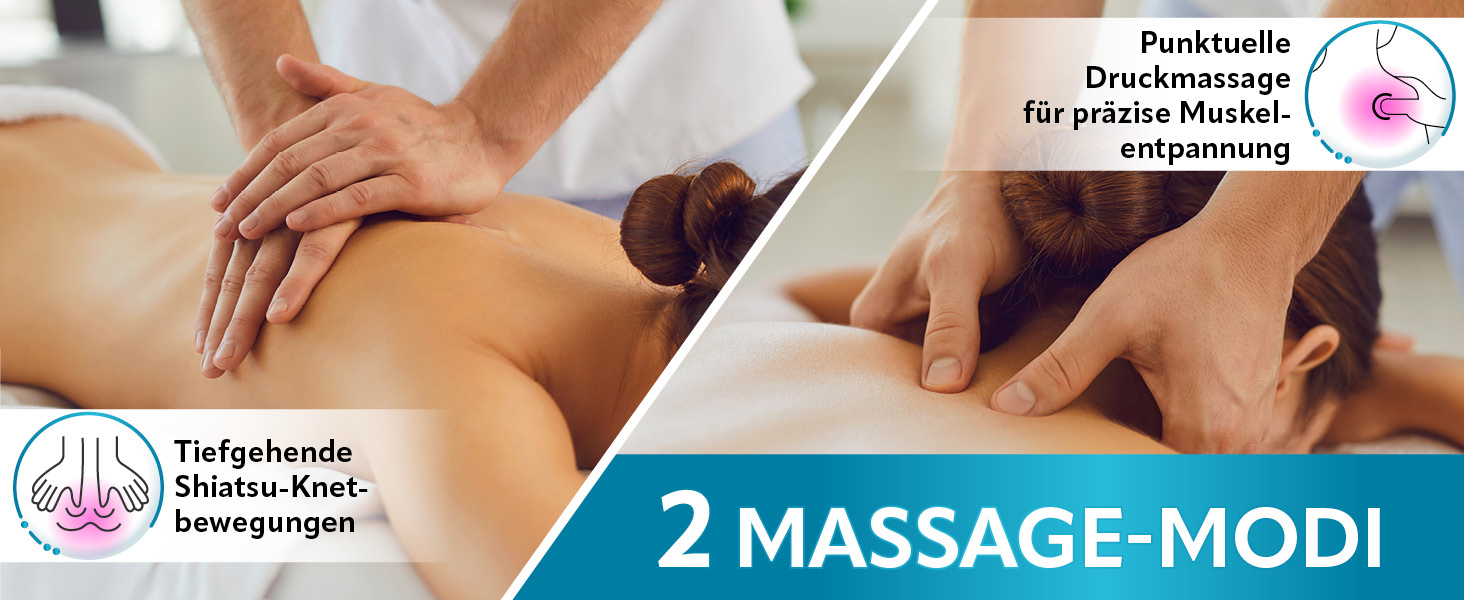 Масажер для шиї та плечей VITALmaxx Shiatsu з підігрівом, 8 обертових роликів, для спини, ніг, синій