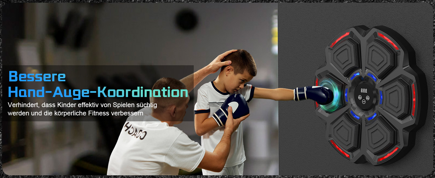 Музична боксерська машина з LED-підсвіткою та Bluetooth, 9 режимів швидкості, підрахунку ударів, рукавички в комплекті. Для дорослих та дітей